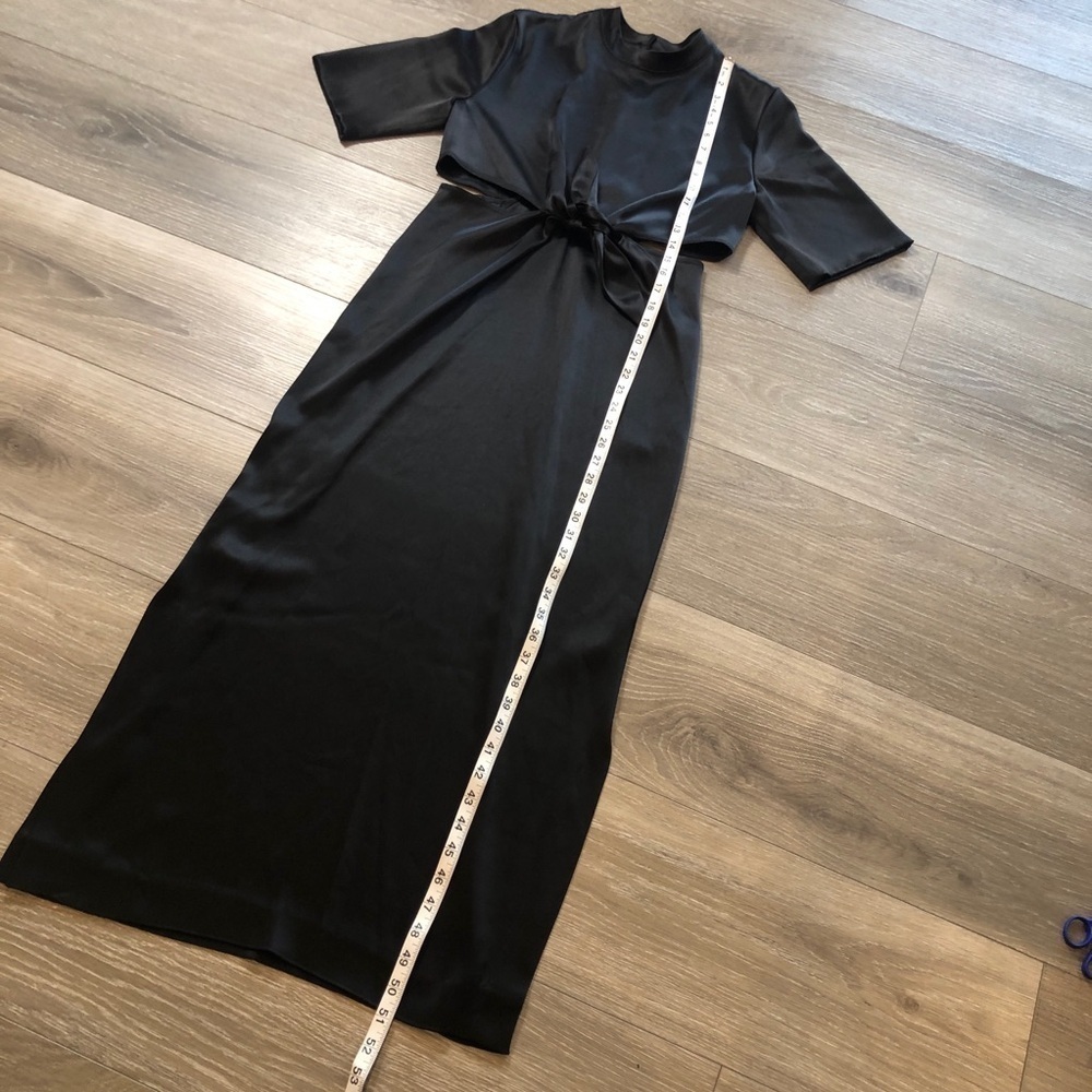 Nanushka Bhumi Satin Cutout Black Midi Dress Womens Size Black - Picture 3 of 10